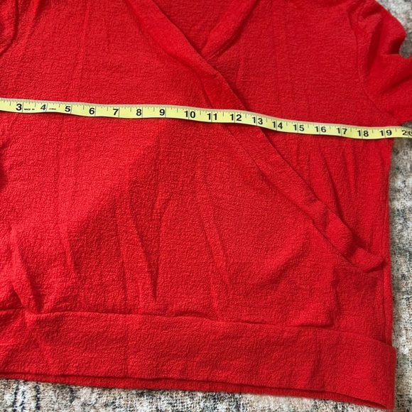Womens J.Crew Red Faux Wrap Sweater Textured Knit Small Cotton Preppy Normcore - Picture 13 of 14